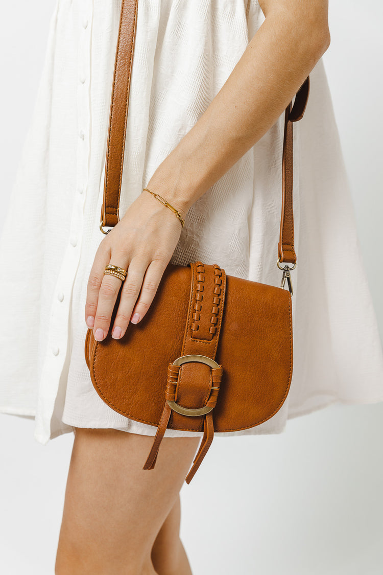 brown bag with buckle