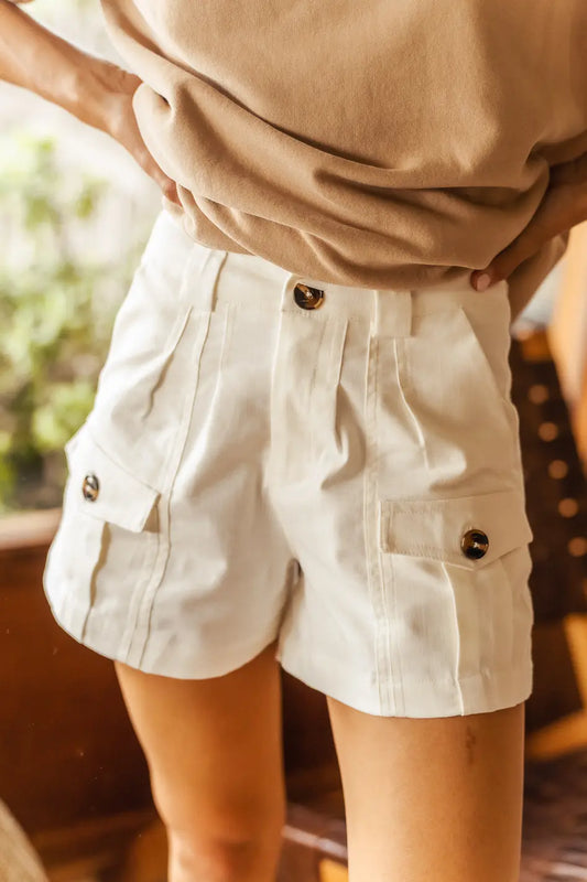 utility shorts in white