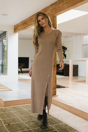 Amal Maxi Dress in Taupe - FINAL SALE