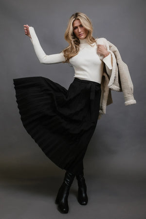 Neve Pleated Skirt in Black - FINAL SALE