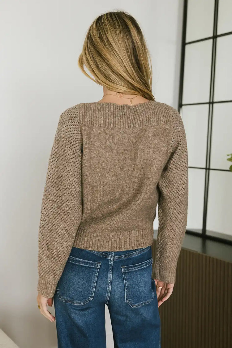 knit sweater in mocha 