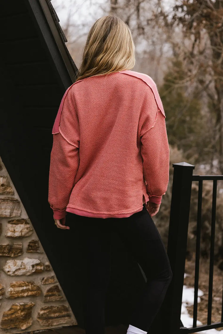 Long sleeves sweater in coral 