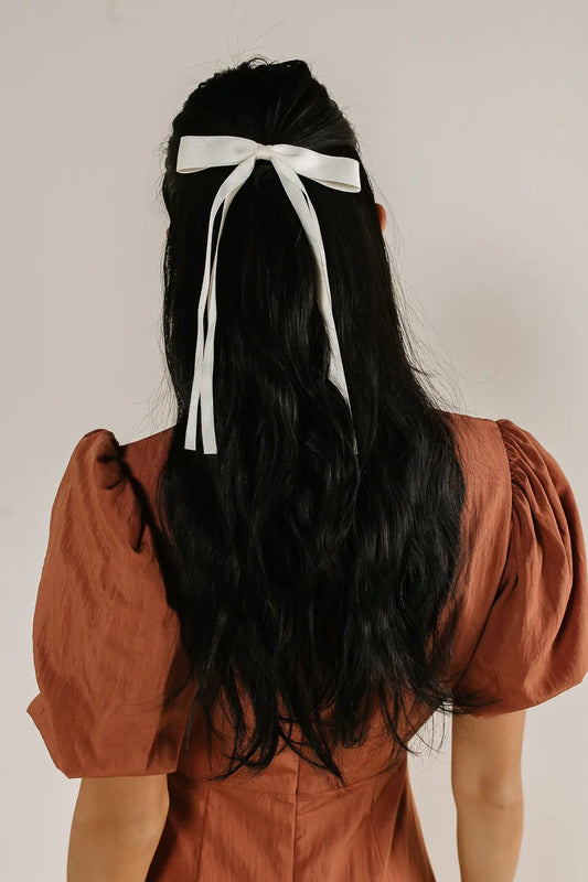 Cream hair bow 