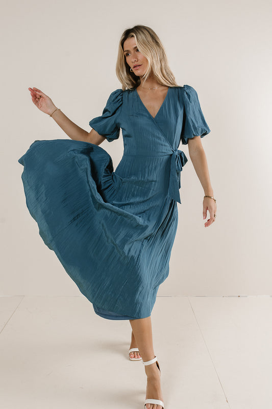Brielle Midi Dress in Teal - FINAL SALE