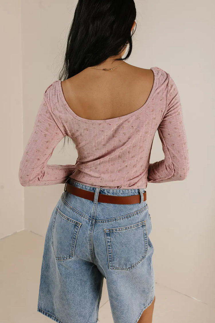 Knit top in rose 