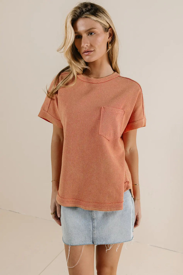 nit top in coral 