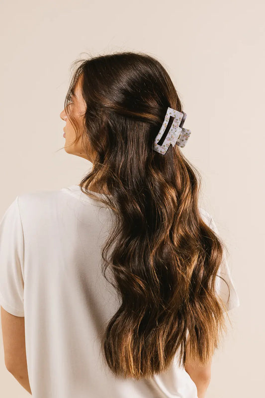 Multi color floral hair clip 