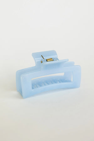 Translucent Rectangle Claw Clip in Blue