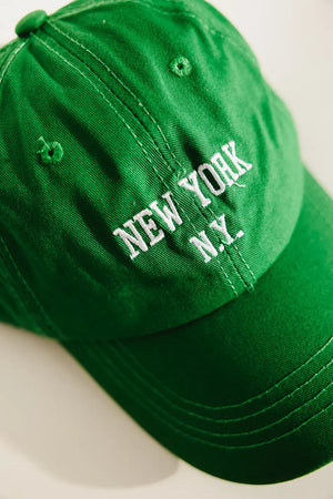 New York Baseball Cap in Green - FINAL SALE