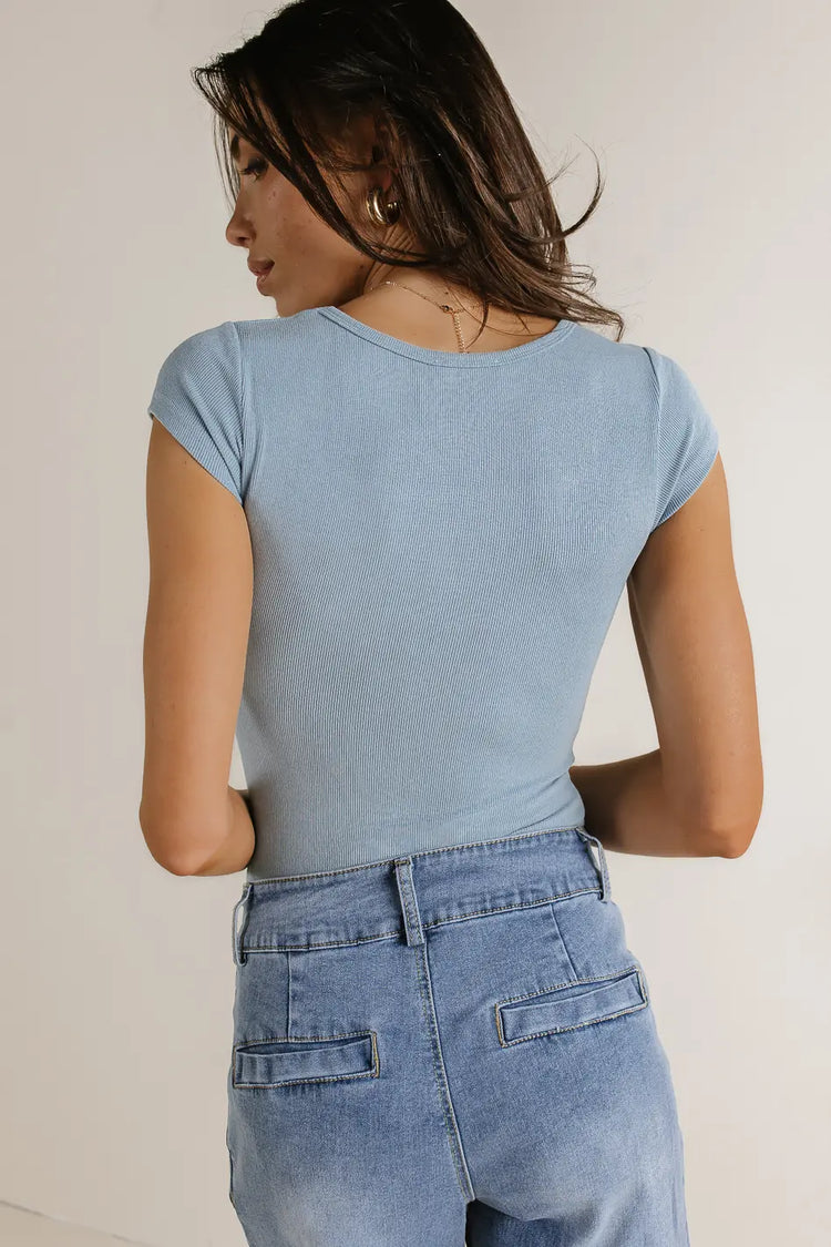Ribbed top in blue 