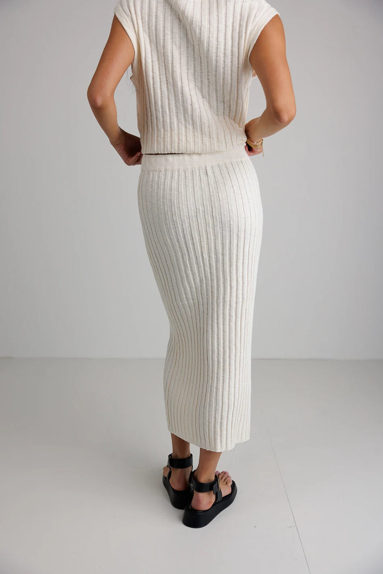 Ribbed skirt in ivory 