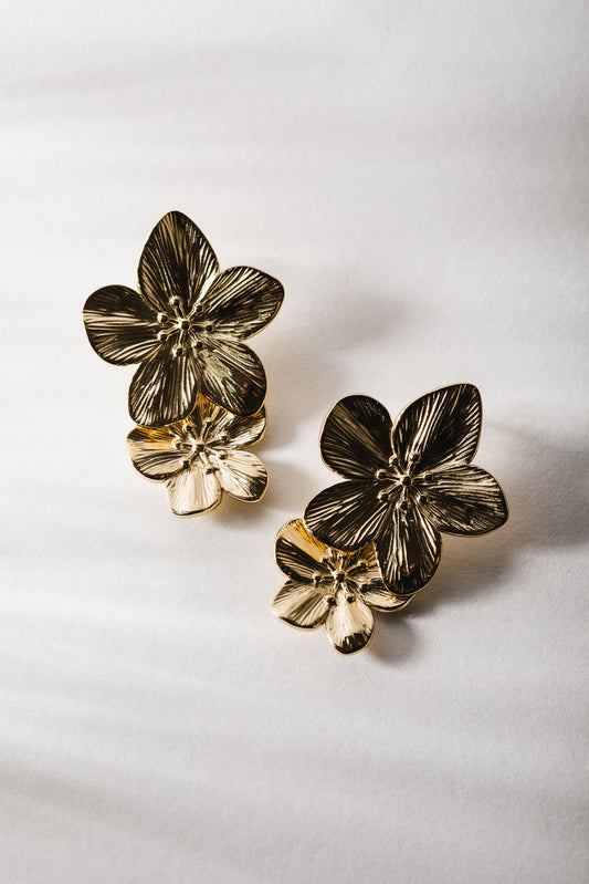 Double Islander Flower Earrings - Tarnish Free