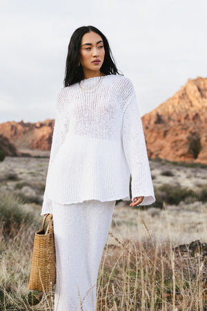 Charlotte Knit Sweater in White