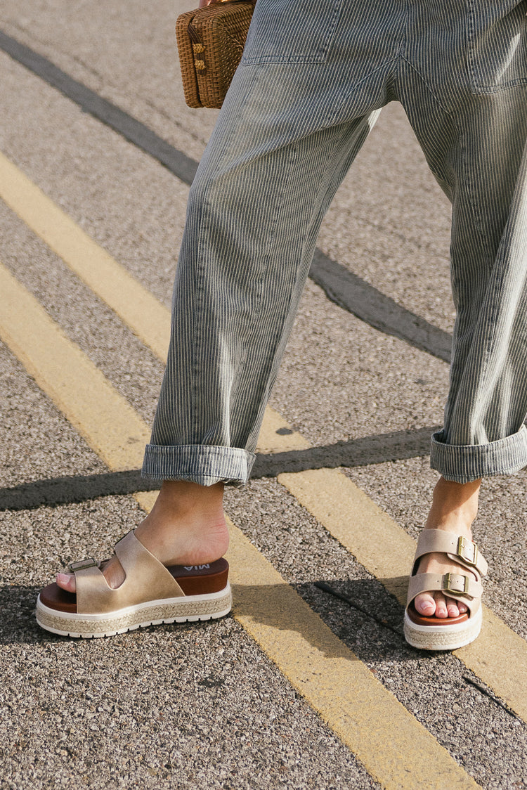 platform sandals with buckles