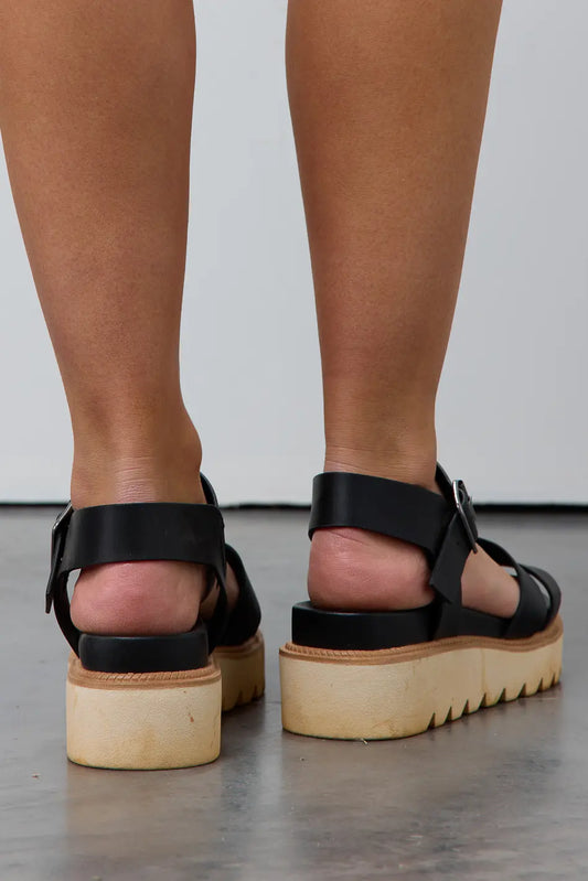 Platform black sandals 