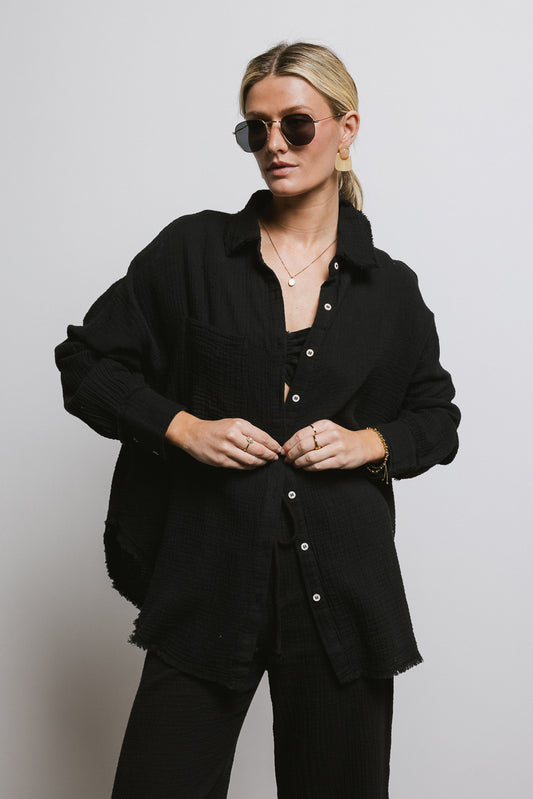 black button up top