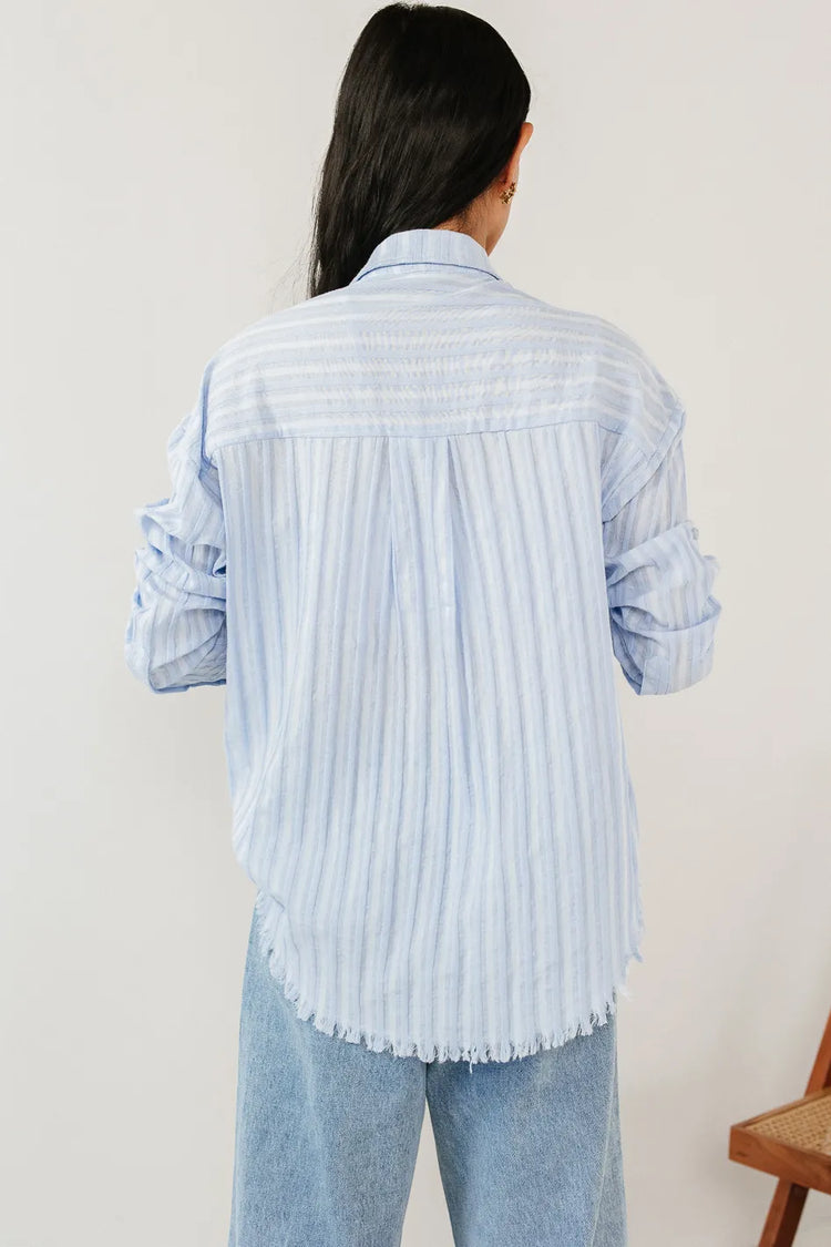 Woven button up shirt in blue 