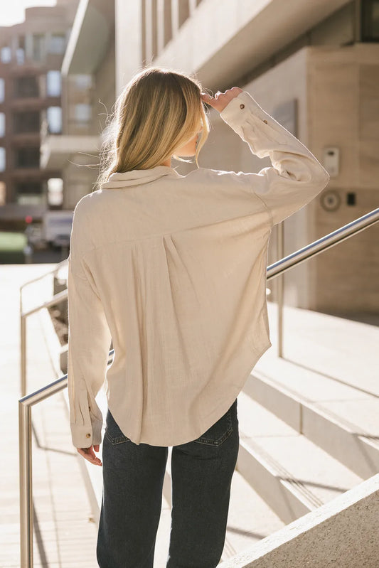 Long sleeves button up in oatmeal 