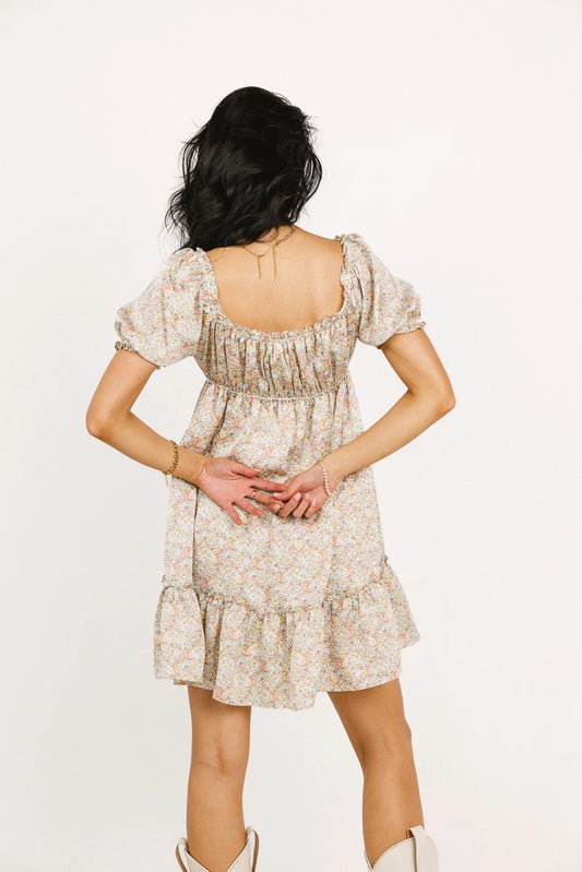 Elastic back floral dress 