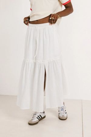 Aspen Midi Skirt in White