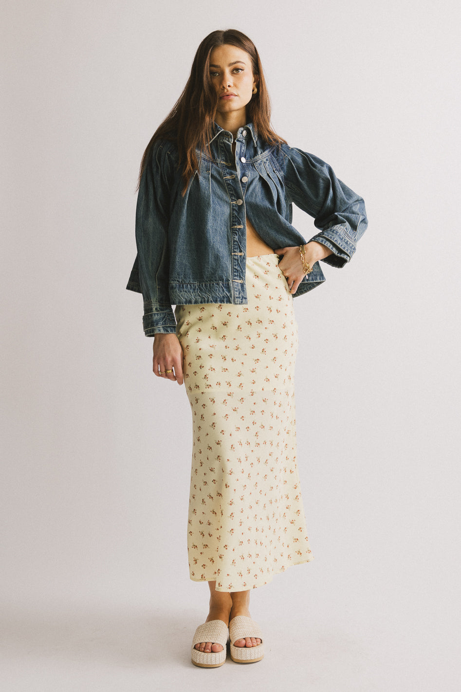 floral midi skirt