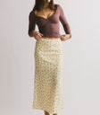 yellow floral skirt
