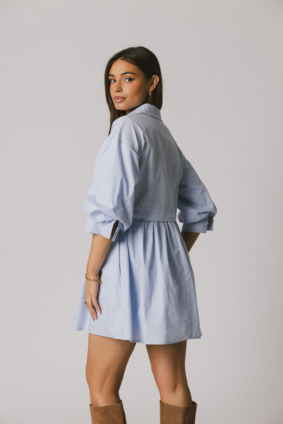 blue dress with pockets