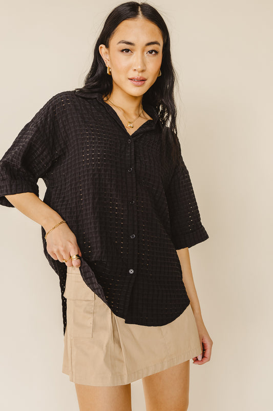 Millie Button Up in Black - FINAL SALE