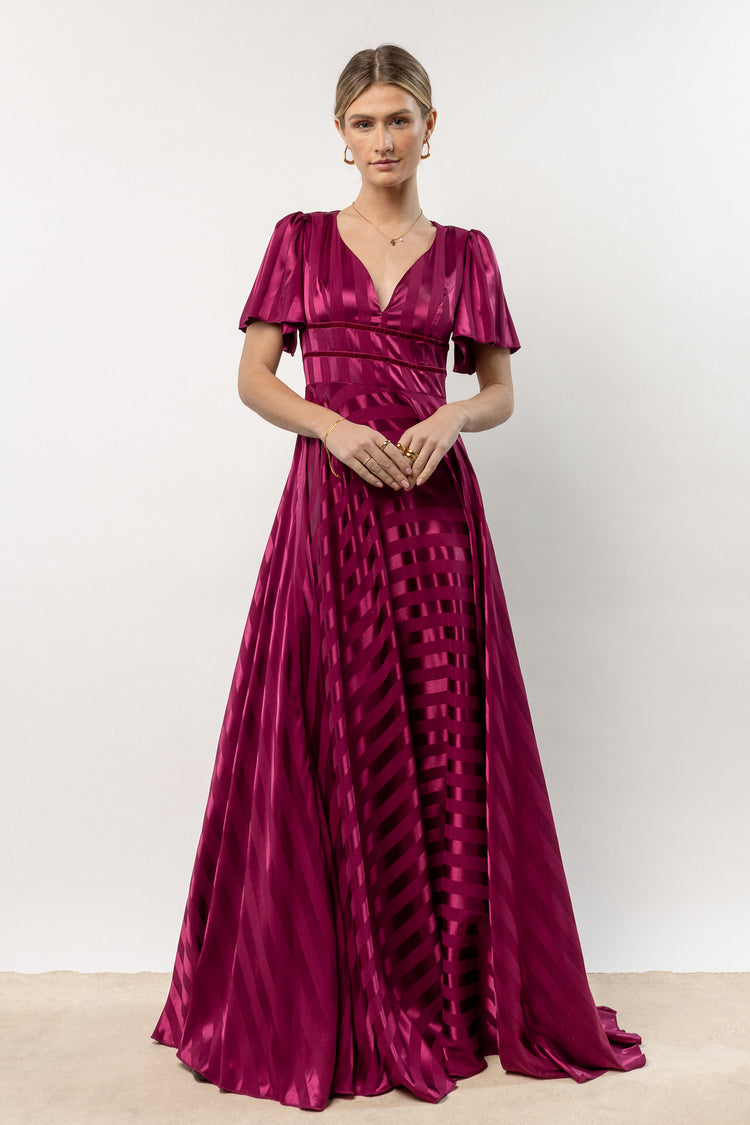 wine stripe maxi dress