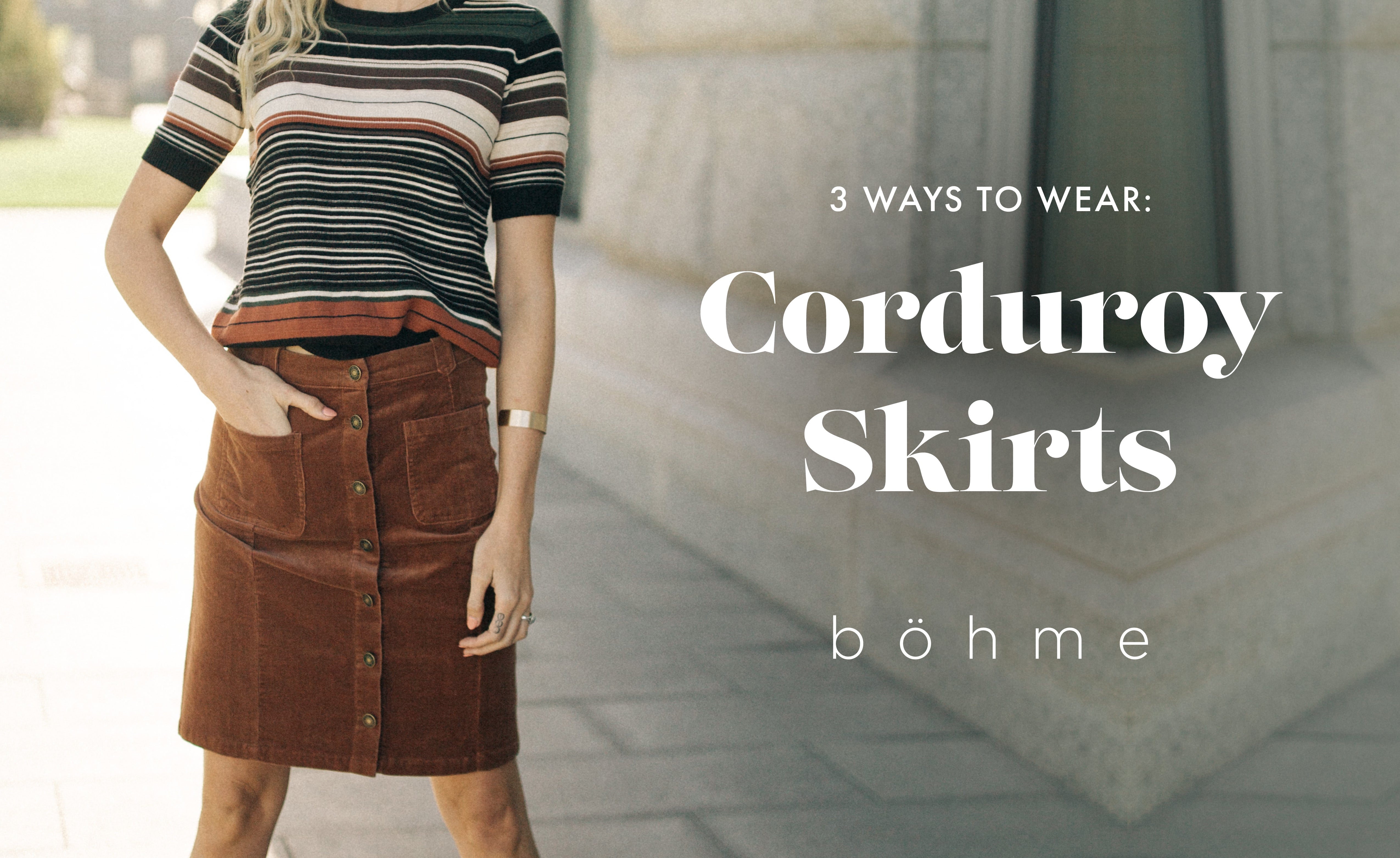 How to wear brown hotsell corduroy skirt