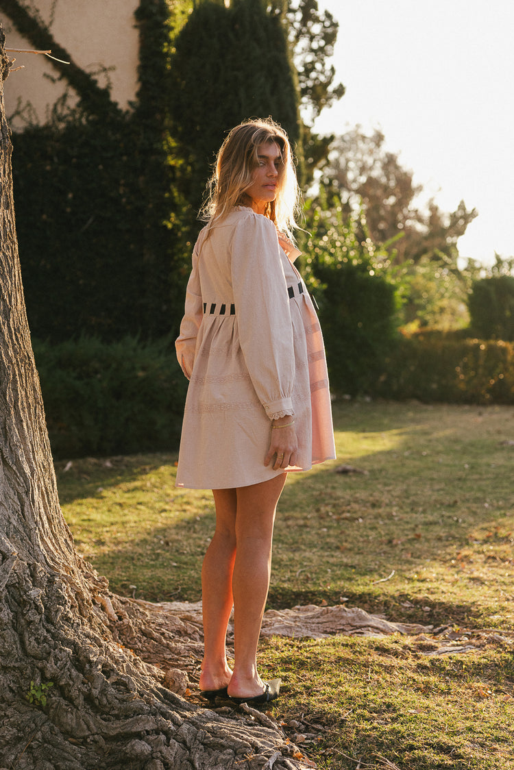 Long sleeves dress in blush 