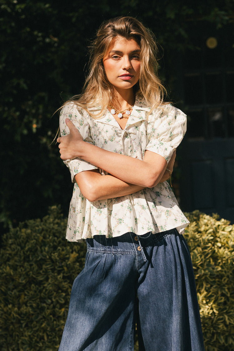 Woven blouse in multi color 