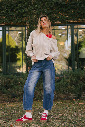 Long sleeves top in tan 