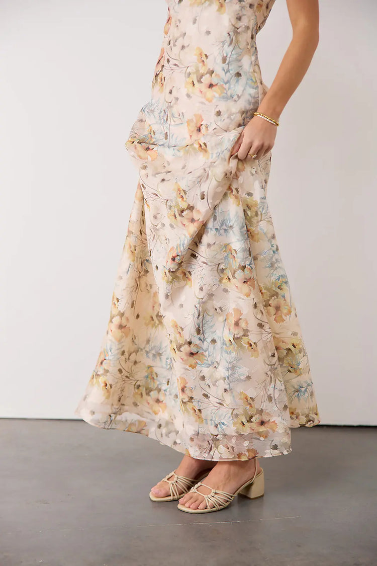 Woven floral maxi dress