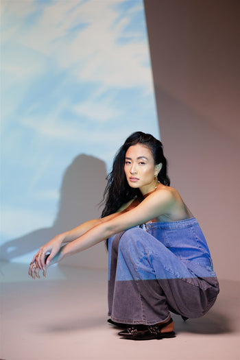 denim one piece jumpsuit