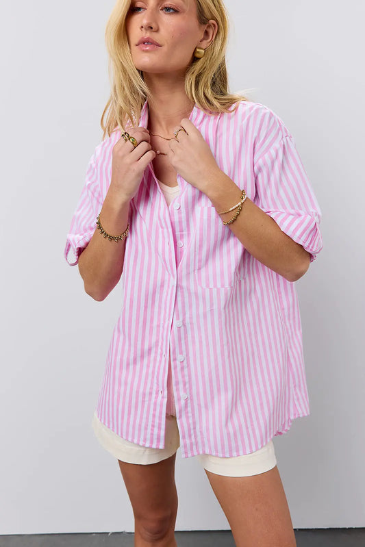 Striped top in pink 