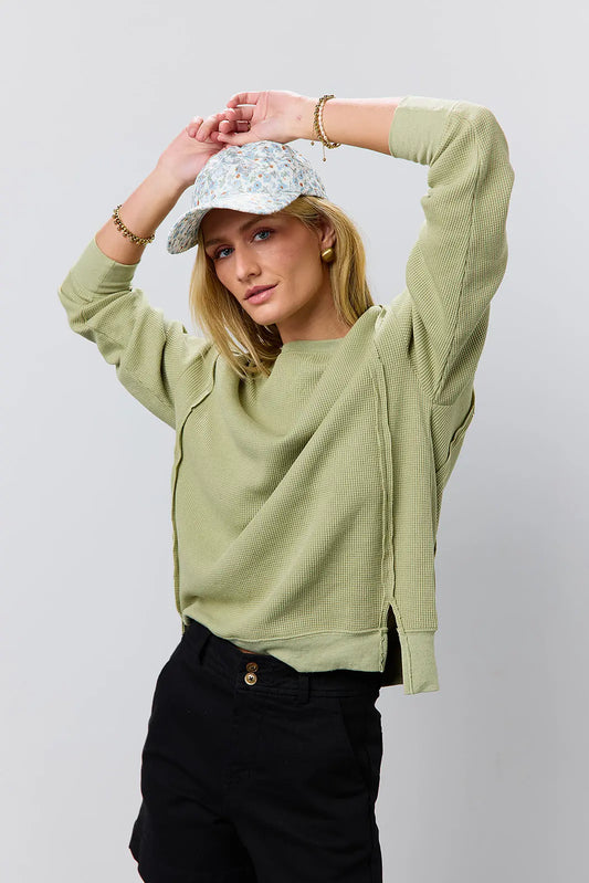 Long sleeves sweater in olive 