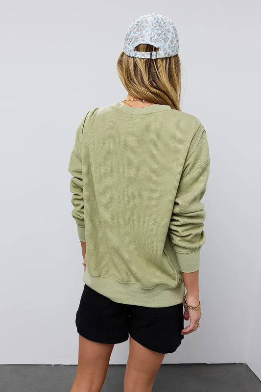 Oversized fitted sweater in olive 
