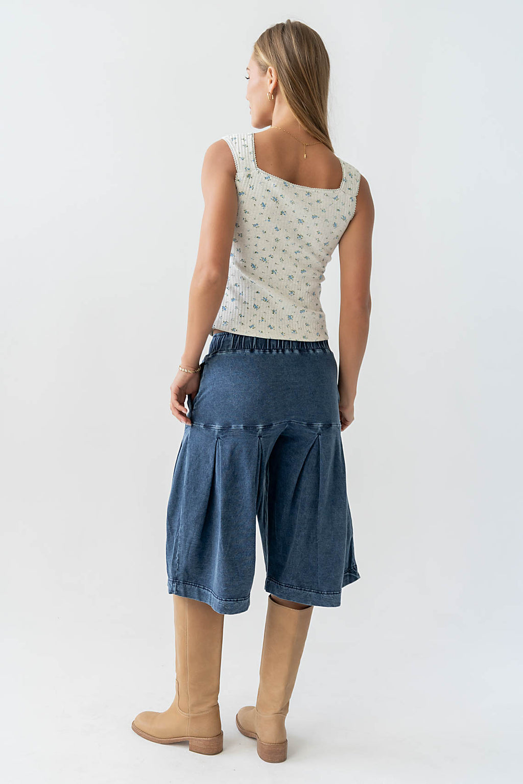 Winston Floral Tank in Heather Grey