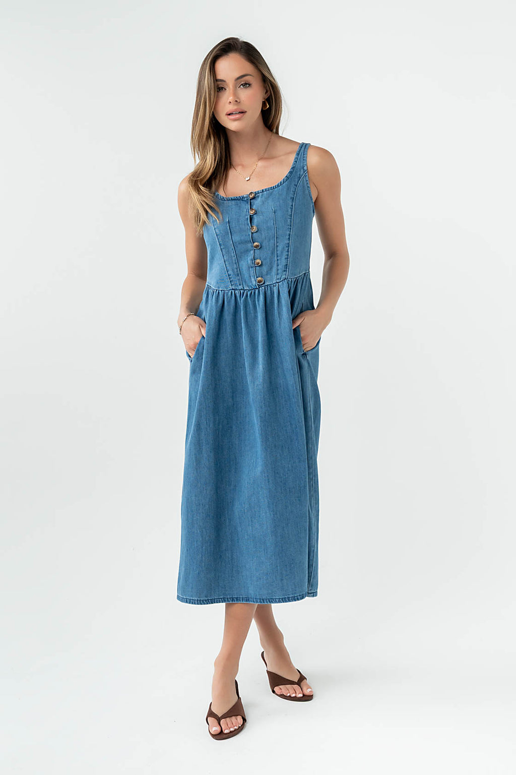 Jacklyn Denim Midi Dress