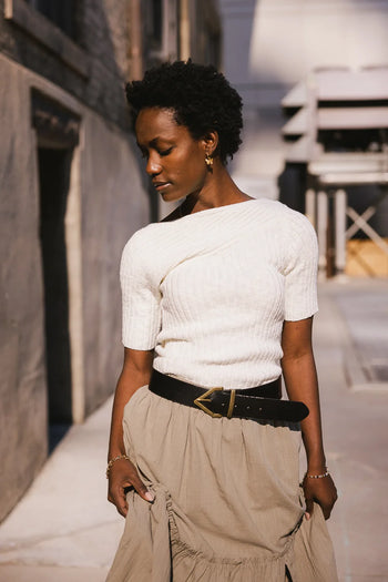 Sweater top in cream 