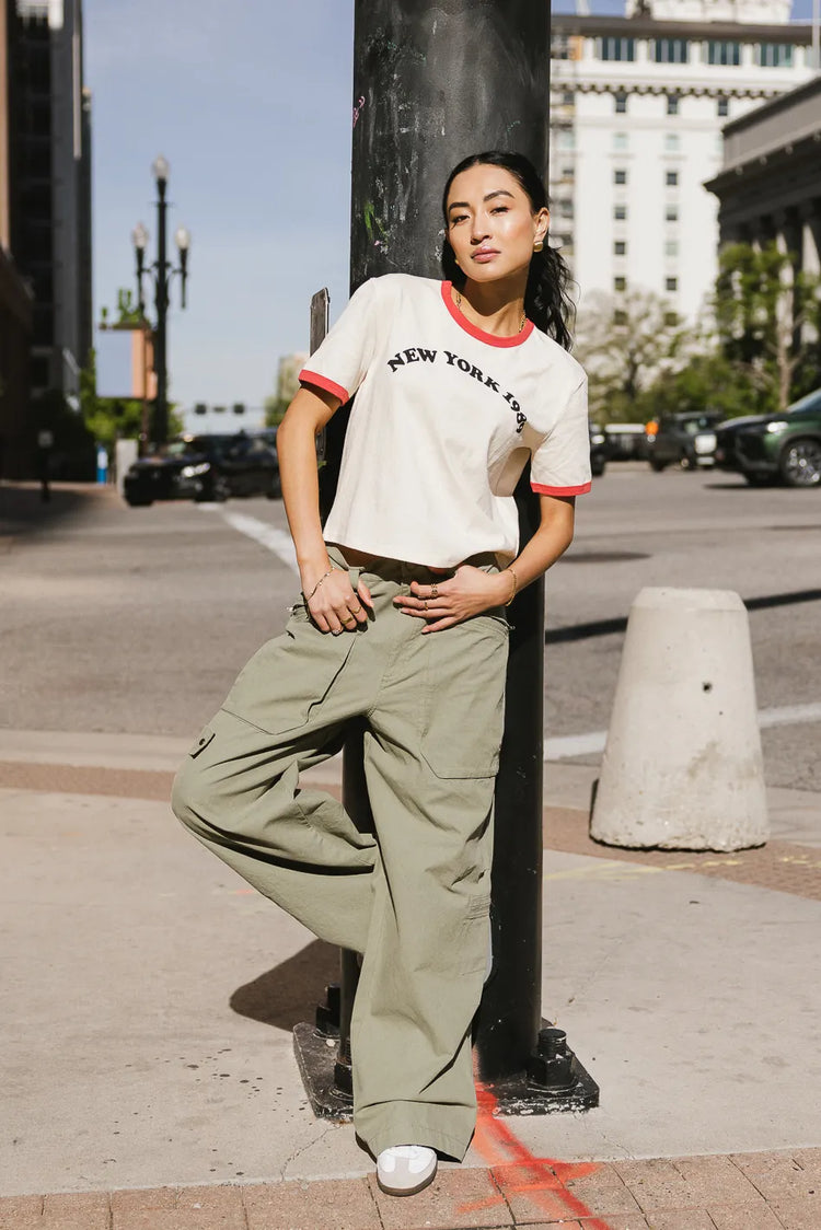 Short sleeves top in ivory 