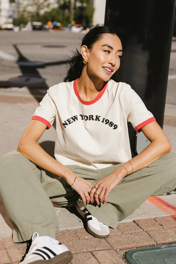 Graphic tee in ivory 