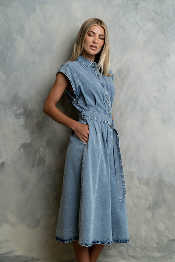 Sayla Denim Midi Dress