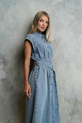 Sayla Denim Midi Dress