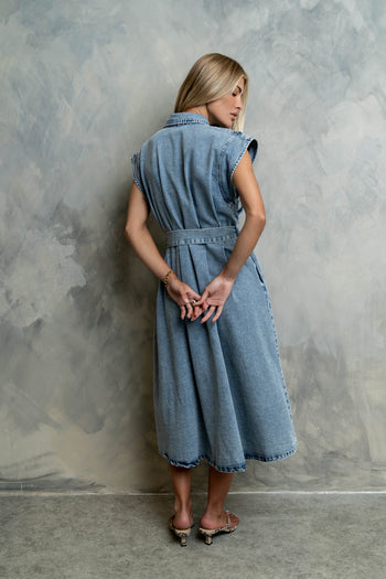 Sayla Denim Midi Dress