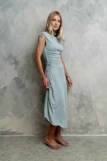 Remi Textured Maxi Dress in Blue