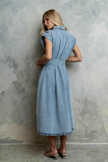 Sayla Denim Midi Dress