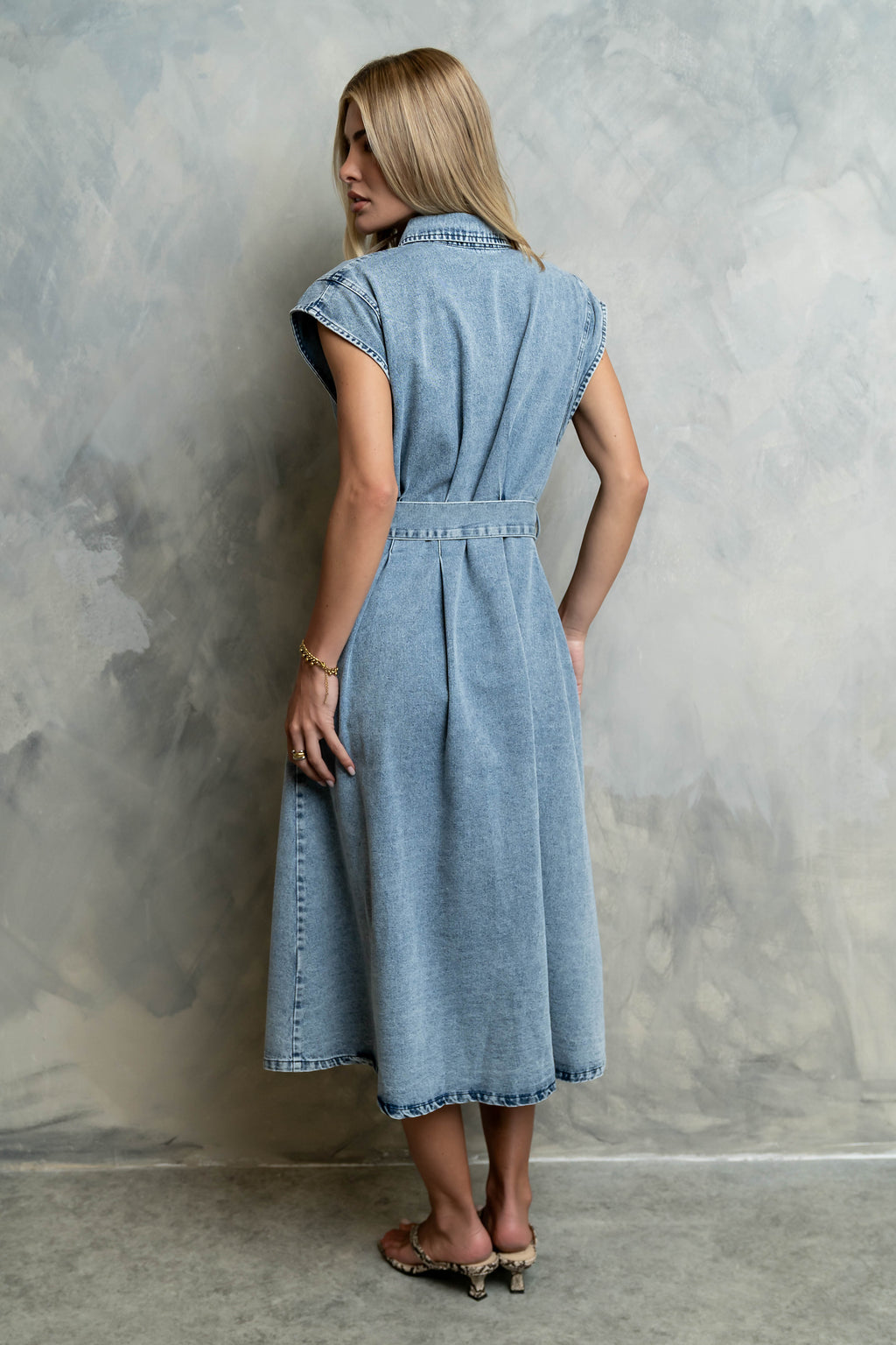 Sayla Denim Midi Dress
