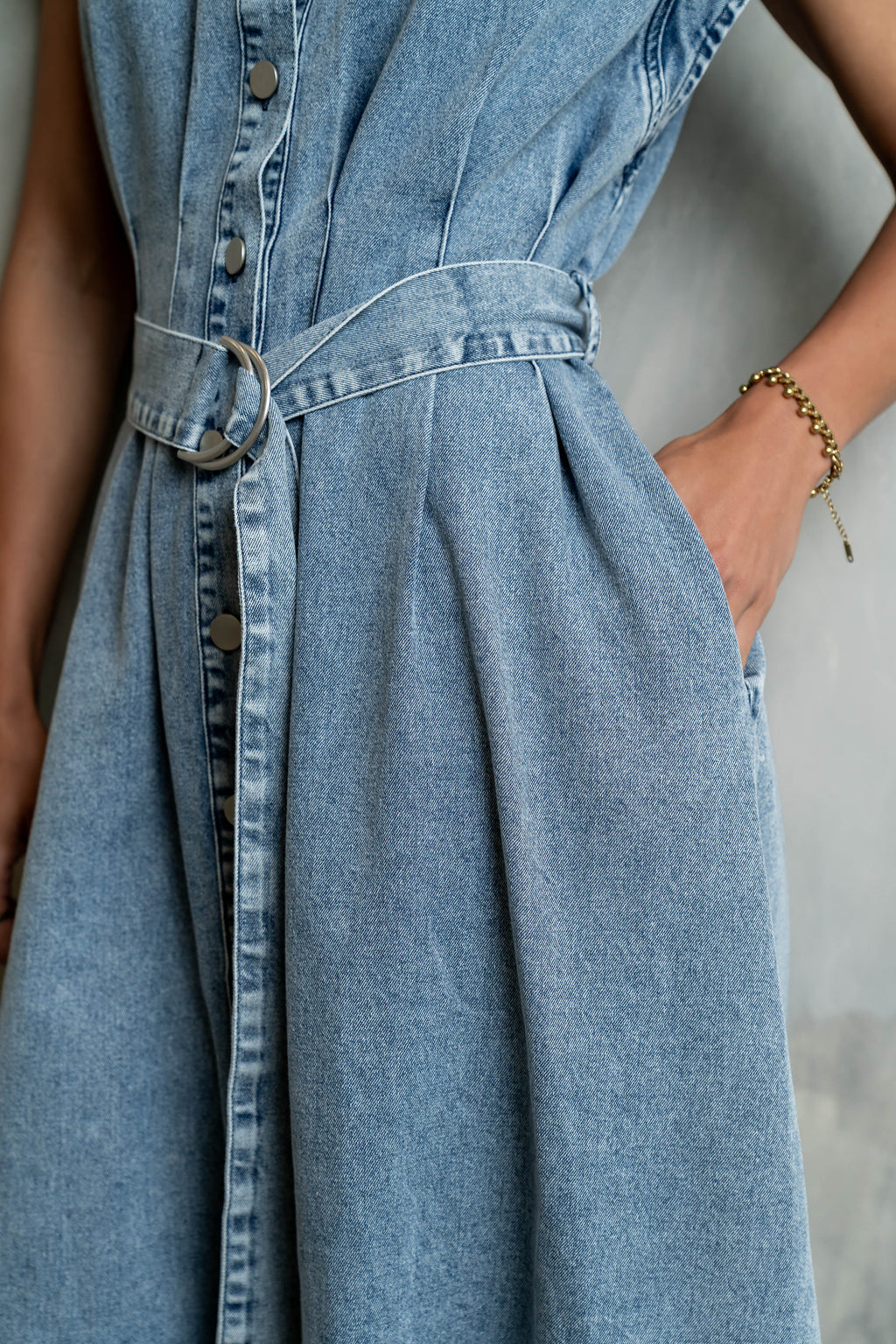 Sayla Denim Midi Dress